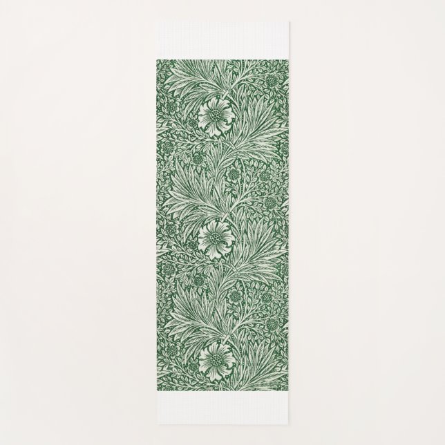 Tapete De Yoga william morris marigold flor verde floral (Frente)