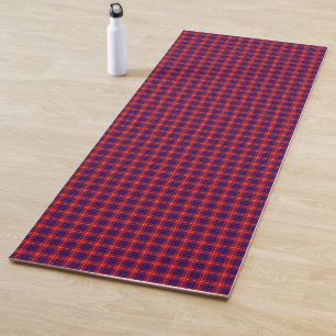 Tapete De Yoga Xadrez azul-roxa-tartan