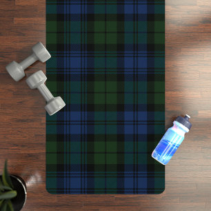 Tapete De Yoga Xadrez Clan Campbell Militar Azul Verde Tartan