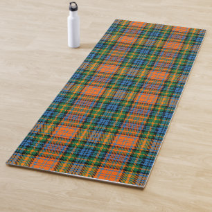 Tapete De Yoga Xadrez Clan Murray Orange Blue Green Check Tartan