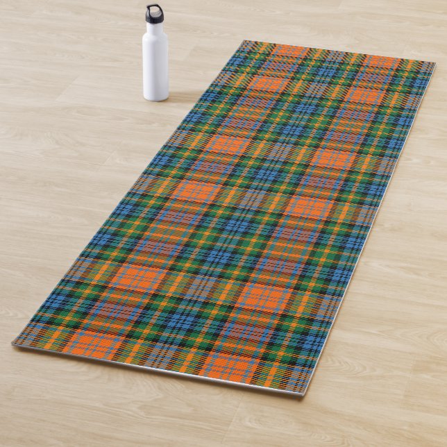 Tapete De Yoga Xadrez Clan Murray Orange Blue Green Check Tartan (In Situ)