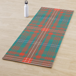 Tapete De Yoga Xadrez Clan Wilson Orange Turquoise Check Tartan