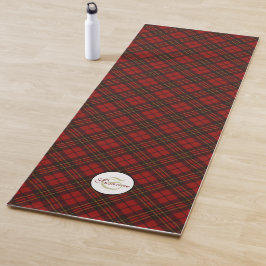 Tapete De Yoga Xadrez de Natal de Tartan Vermelho Padrão de inver