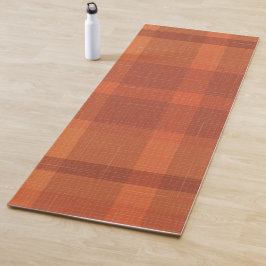 Tapete De Yoga Xadrez de outono Russo Laranja Tartan