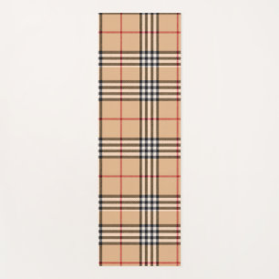 Tapete De Yoga Xadrez Quente Quente Tan Base Branco Preto Tartan