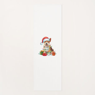 Tapete De Yoga Xmas Lighting Santa Hat Dandie Dinmont Terrier Dog