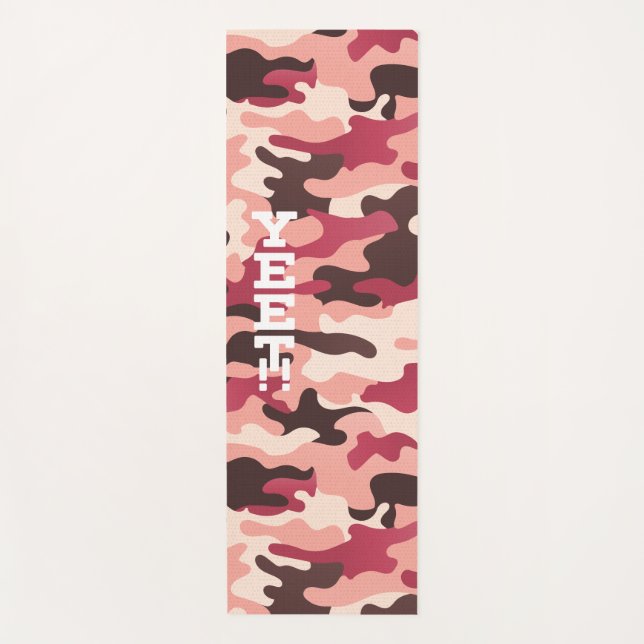 Tapete De Yoga Yeet Pink e Magenta Camouflage Yoga Mat (Frente)