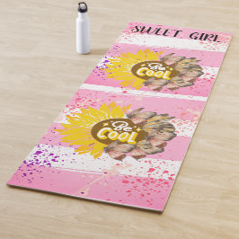 Tapete De Yoga Yellow Sunflower trendy vibrant color paper art