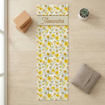 Tapete De Yoga Yellow Wildflowers Pattern Monogram Name<br><div class="desc">This monogram name yellow wildflower pattern would look beautiful in your home,  accessorizing your living space to new a new heightened look. If you would like to personalize this product,  please contact the designer.</div>