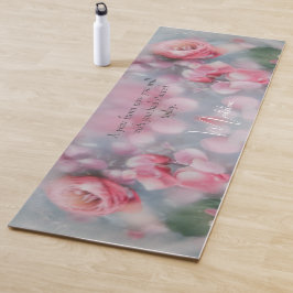 Tapete De Yoga Yoga Floral Rosa Personalizado - Nome Personalizad