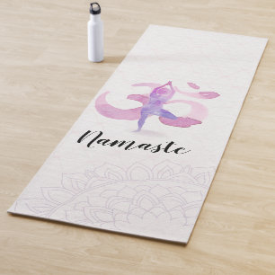 Tapete De Yoga Yoga Instrutor Watercolor Meditation Pose Om Sinal