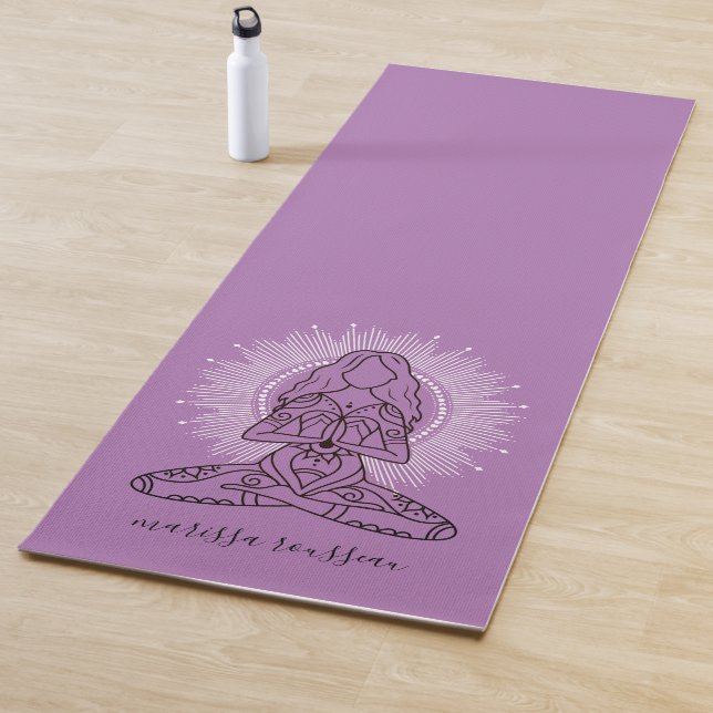 Tapete De Yoga Yoga Lotus Pose Lavanda Yoga Mat Personalizado (In Situ)