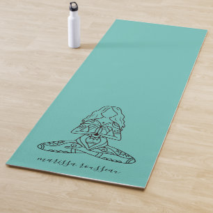 Tapete De Yoga Yoga Lotus Pose Turquesa Personalizada Yoga Mat