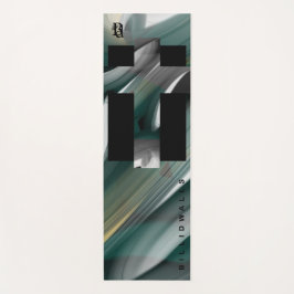 Tapete De Yoga Yoga Mat Abstrato Art Black Green Emerald