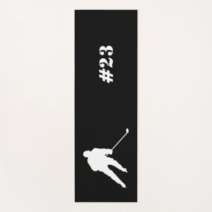 Tapete De Yoga Yoga Mat Black and White, jogador de hóquei no ge