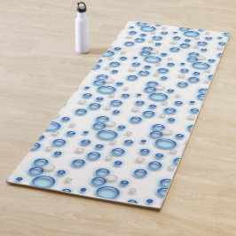 Tapete De Yoga Yoga Mat - Bolhas em Azul e Branco