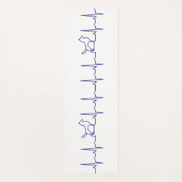 Tapete De Yoga Yoga Mat com batimento cardíaco em cães azuis