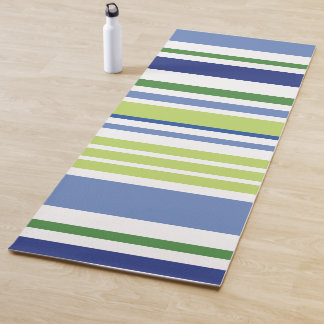 Tapete De Yoga Yoga Mat com faixa azul e verde