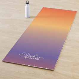 Tapete De Yoga Yoga Mat de Gradiente Laranja-Roxo com Nome Person