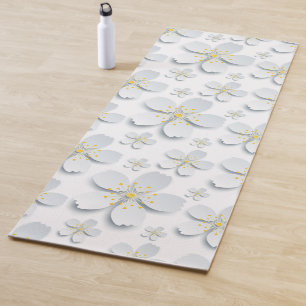 Tapete De Yoga Yoga Mat do Flor Branco