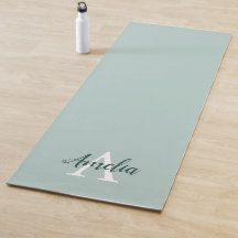 Yoga Mat do Monograma Verde de Ovo Duck
