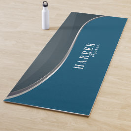 Tapete De Yoga Yoga Mat do Nome Personalizado Azul Elegante