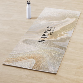 Tapete De Yoga Yoga Mat do Nome Personalizado da Glitter