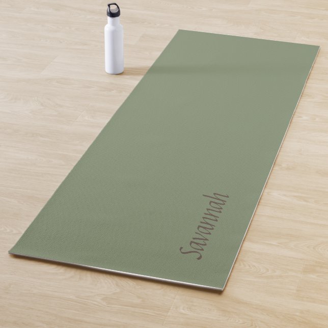 Tapete De Yoga Yoga Mat do Nome Personalizado Verde Sage (In Situ)