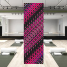Yoga Mat do Padrão Rosa Quente do abstrato