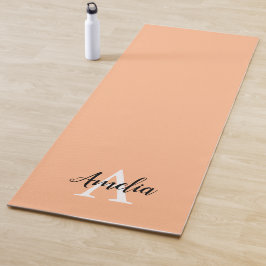 Tapete De Yoga Yoga Mat do Script do Peach Monograma