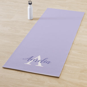 Tapete De Yoga Yoga Mat do Script Monograma da Lavanda Roxa