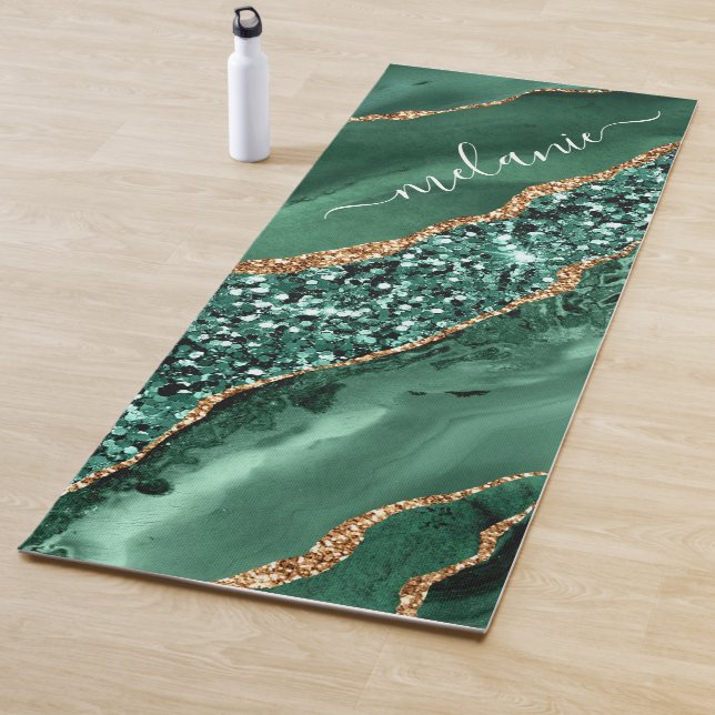 Tapete De Yoga Yoga Mat Dourado Verde Emerald (In Situ)