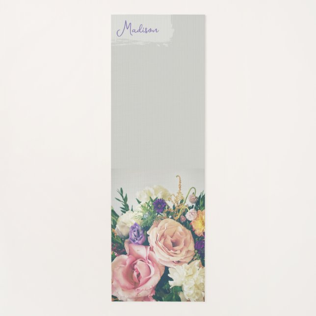 Tapete De Yoga Yoga Mat Floral Personalizado (Frente)