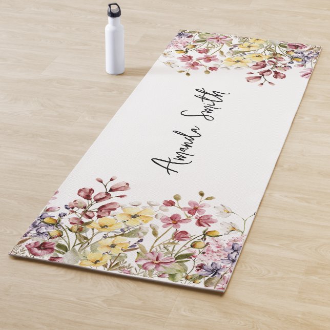 Tapete De Yoga Yoga Mat Floral Personalizado Nome Selvagem Flor (In Situ)