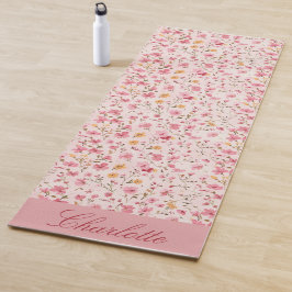Tapete De Yoga Yoga Mat Floral Rosa Personalizado