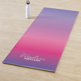 Tapete De Yoga Yoga Mat Gradiente Rosa-lavanda com Nome Personali
