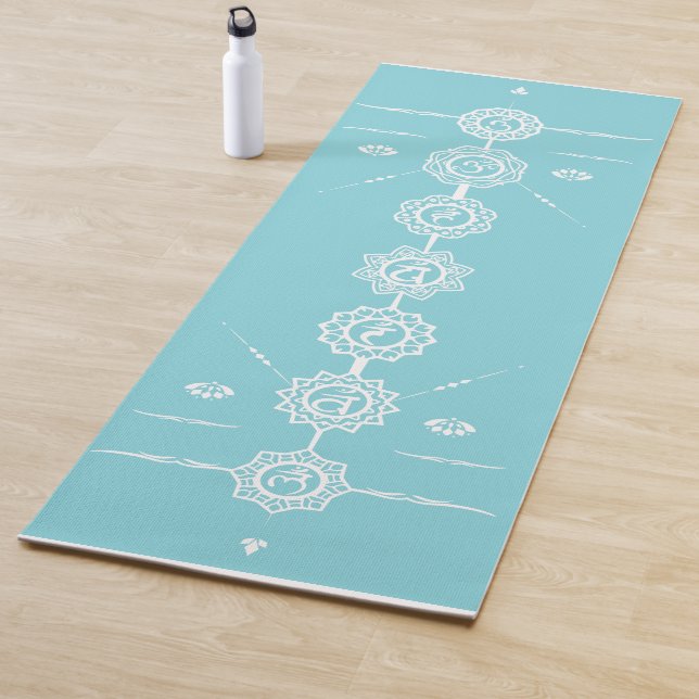 Tapete De Yoga Yoga mat guide 7 Chakras blue design (In Situ)