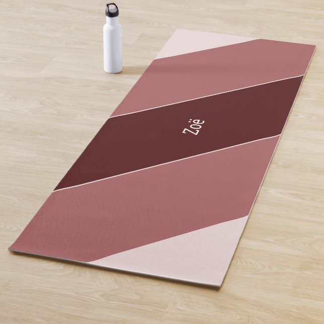 Tapete De Yoga Yoga Mat - Personalised Pink Stripes Pattern (In Situ)