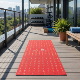Tapete De Yoga Yoga Mat Personalizado com Monograma e Símbolo Run