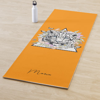 Tapete De Yoga Yoga Mat Personalizado Nome White Tiger