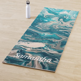 Tapete De Yoga Yoga Mat Personalizado por Abstrato Turquesa