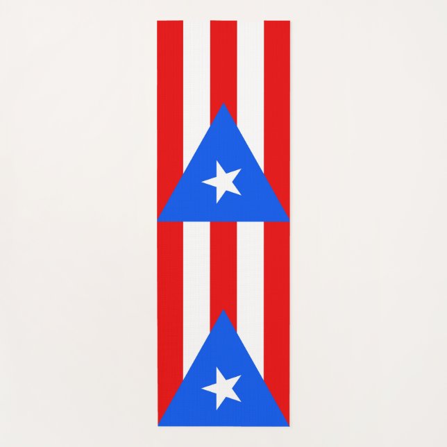 Tapete De Yoga Yoga Mats Patriótico com a bandeira de Porto Rico (Frente)
