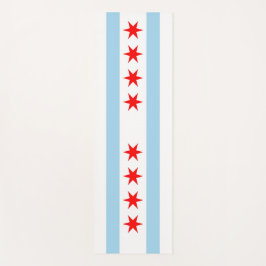 Tapete De Yoga Yoga Mats Patriótico com bandeira de Chicago, EUA