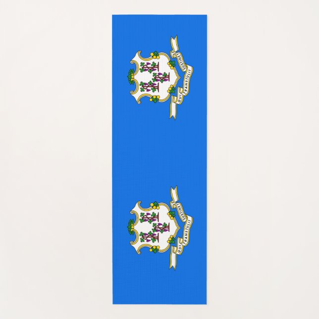 Tapete De Yoga Yoga Mats Patriótico com bandeira de Connecticut,  (Frente)