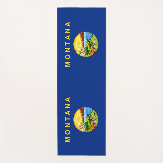 Tapete De Yoga Yoga Mats Patriótico com bandeira de Montana (Frente)
