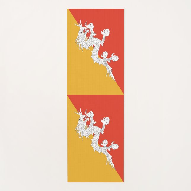 Tapete De Yoga Yoga Mats Patriótico com bandeira do Butão (Frente)