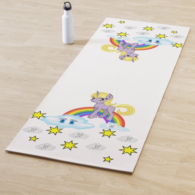 Tapete De Yoga Yoga Mats Yoga Pony Rainbow Happy Clouds Stars (In Situ)