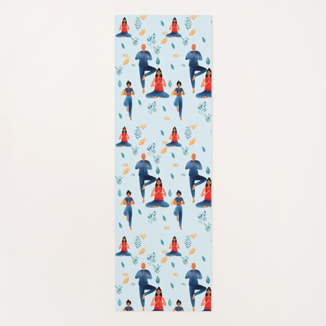 Tapete De Yoga Yoga Poses, Meditation, New Age Art  (Frente)