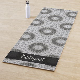 Tapete de Yoga Zen Mandala Preto e Branco Personal