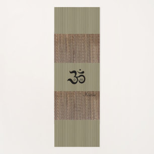 Tapete De Yoga Zen Om green tatami impressão rustic name